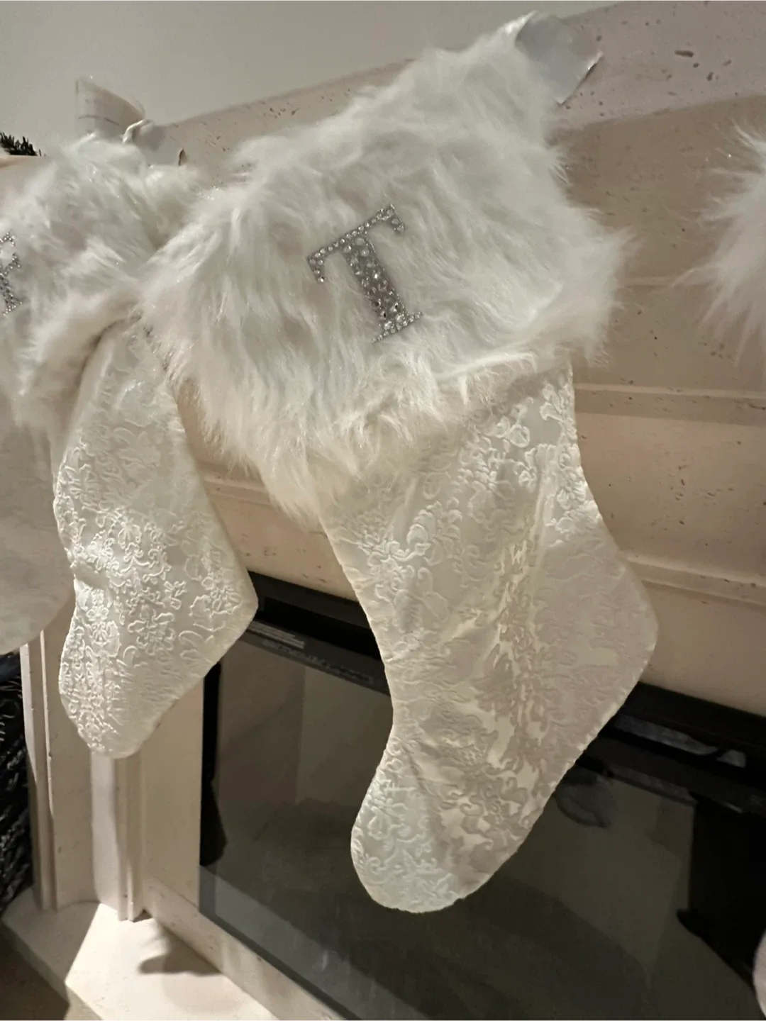 Set of 5 White Christmas Stockings image indicator(2)