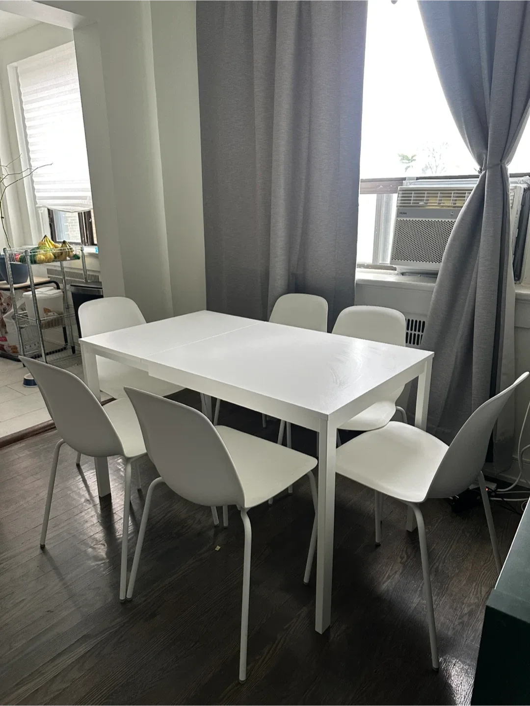 IKEA Docksta/Adde Dining Table & 6 Chairs - White