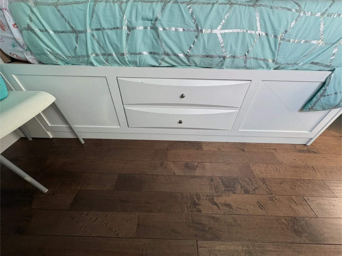 White Storage Bed Frame with Headboard image indicator(4)