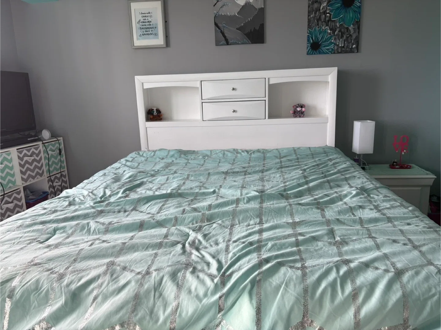 White Storage Bed Frame with Headboard image indicator(3)