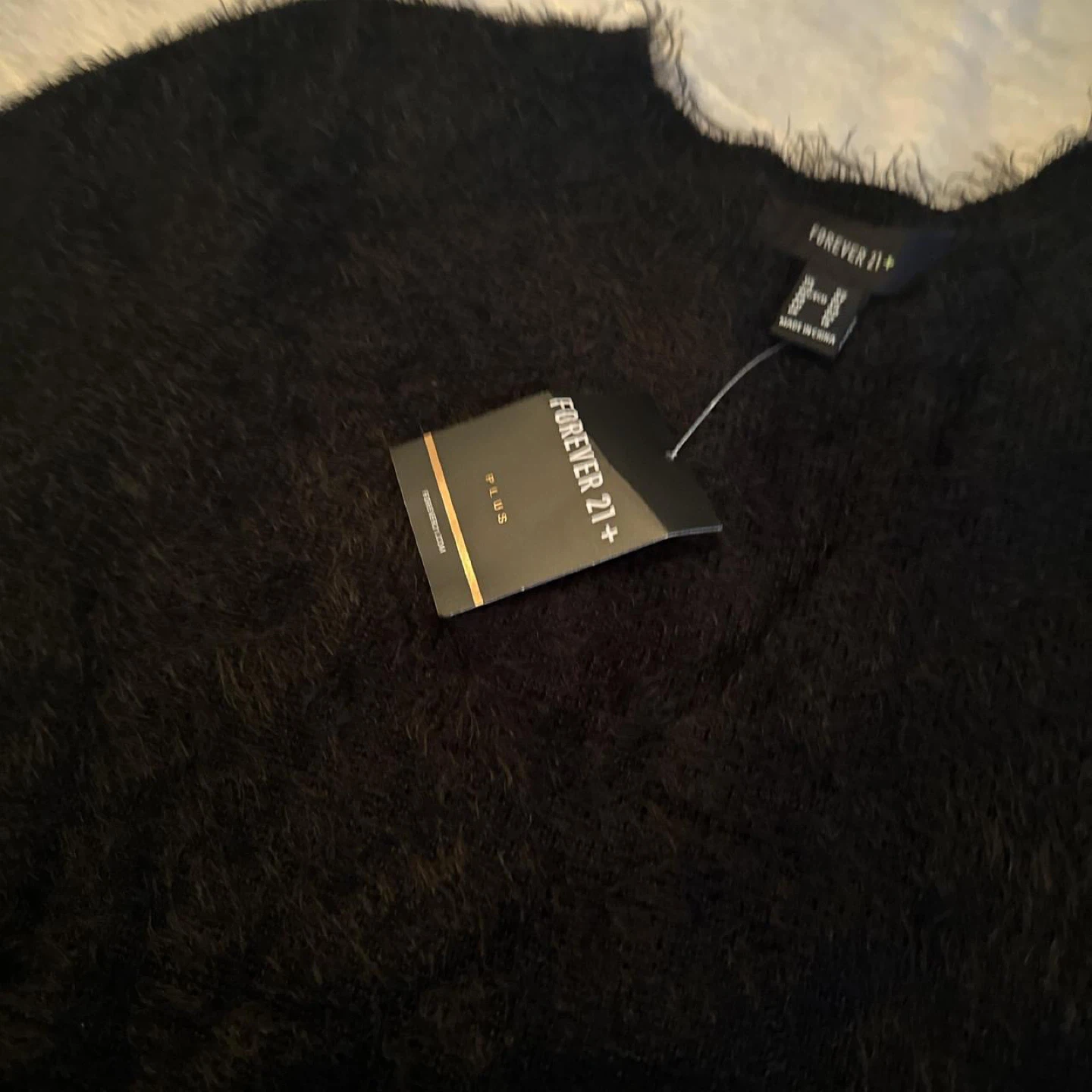 Forever 21+ Black Fuzzy Dress - New with Tags! - photo 2