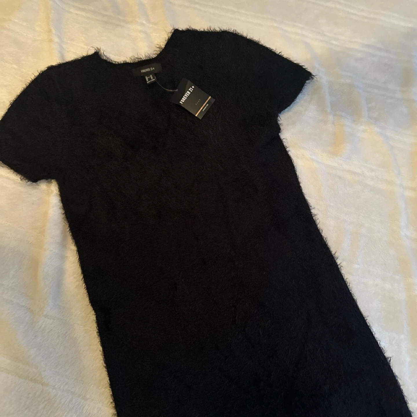 Forever 21+ Black Fuzzy Dress - New with Tags!