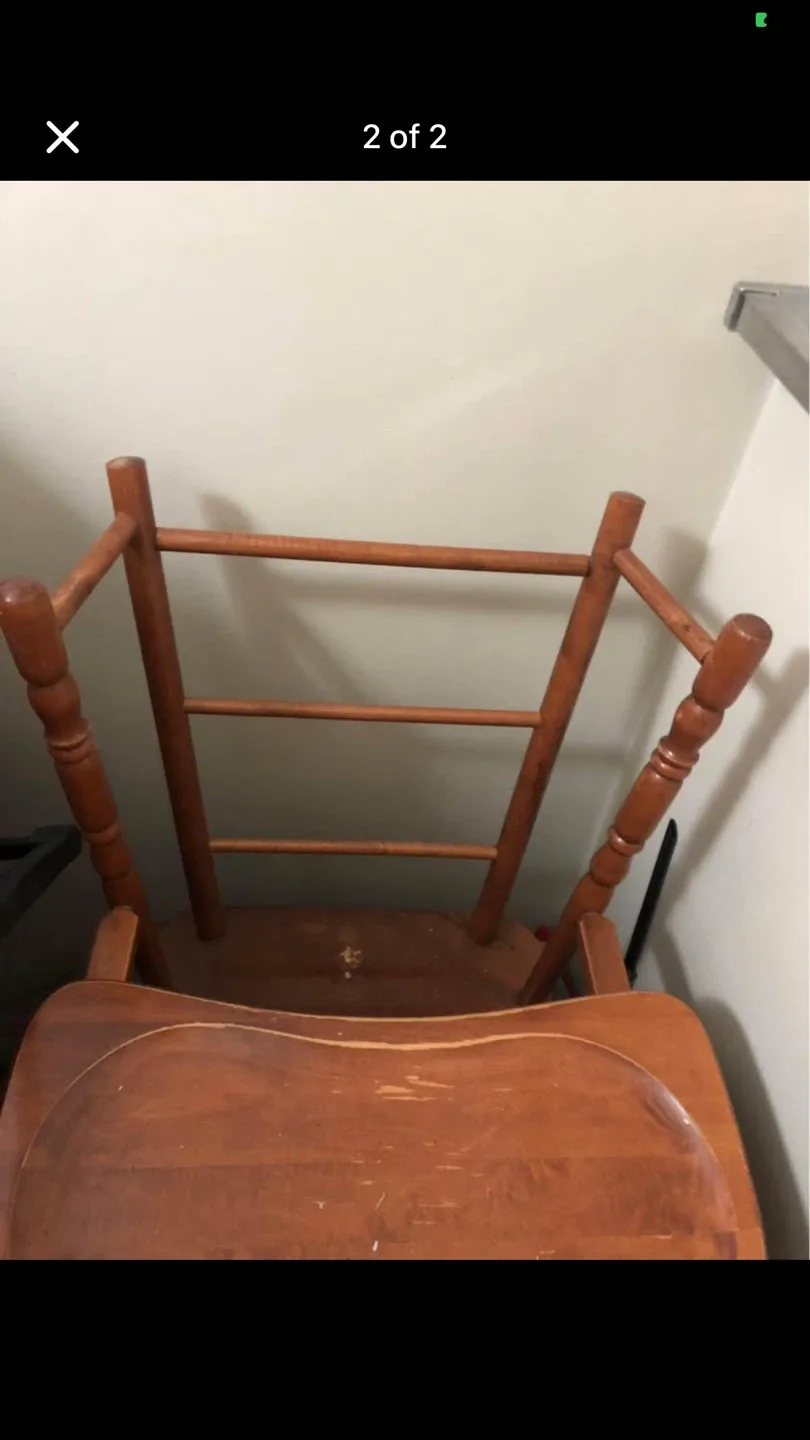 Vintage Wooden High Chair image indicator(2)