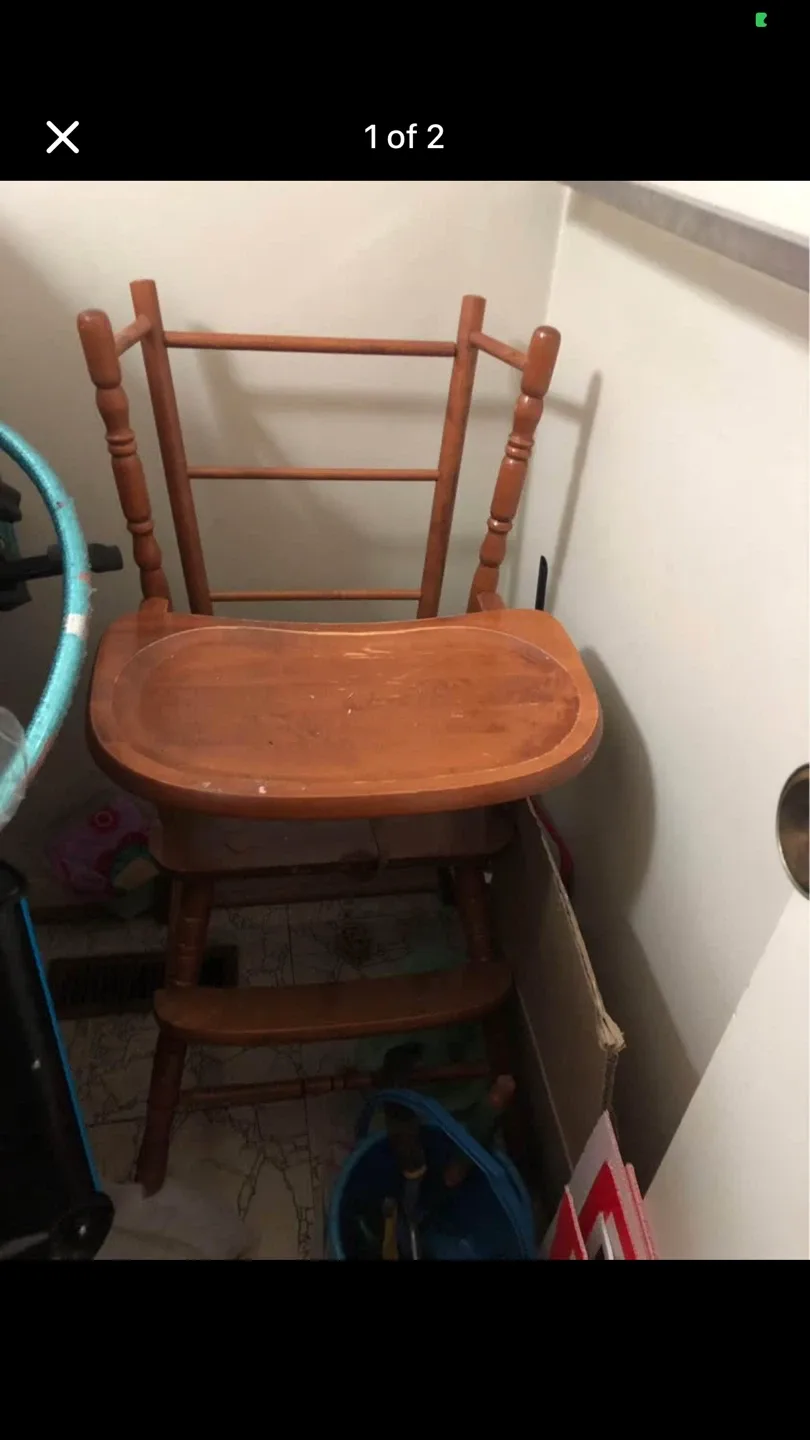 Vintage Wooden High Chair