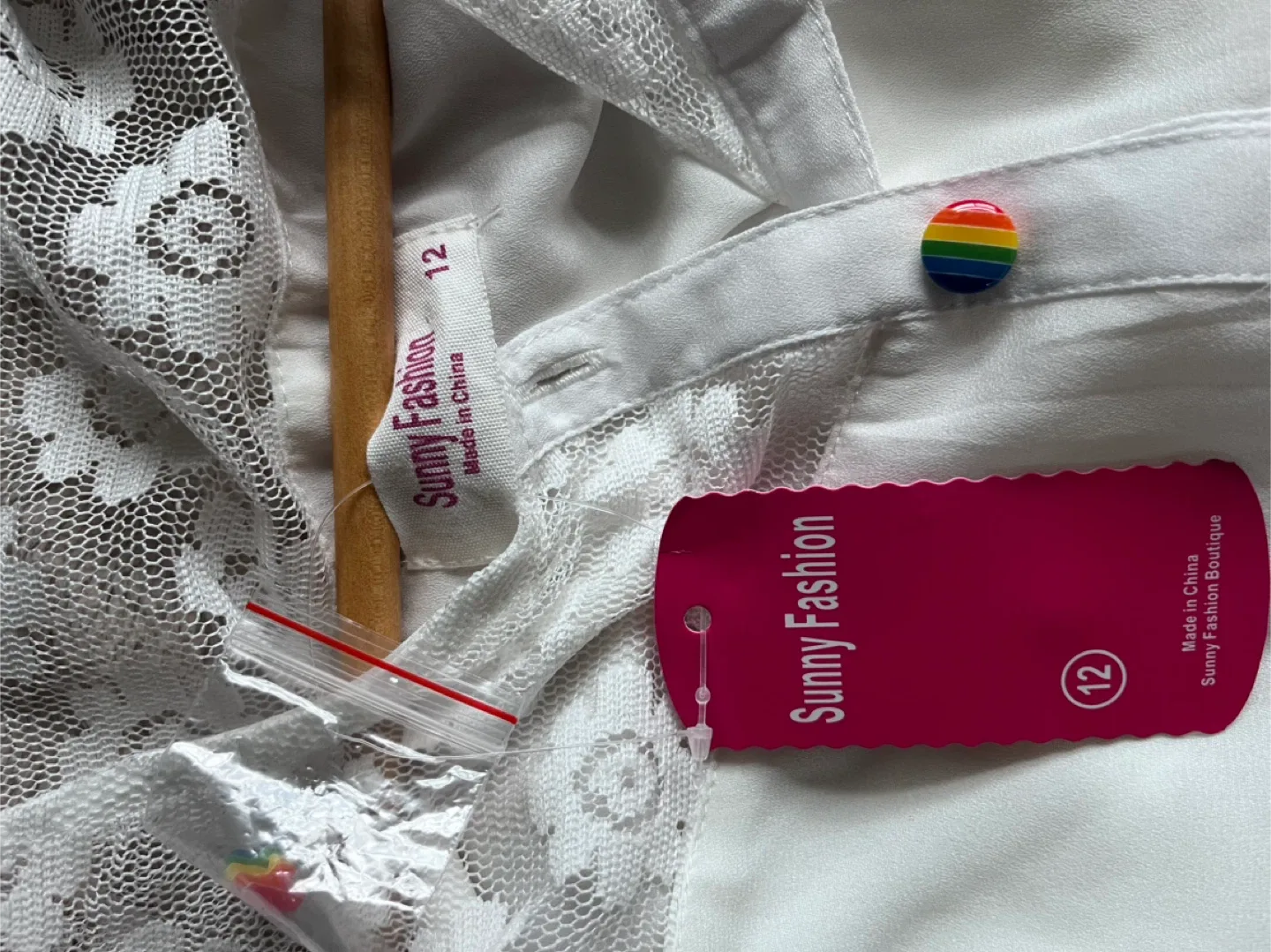 Sunny Fashion Rainbow Dress - Size 12 image indicator(5)