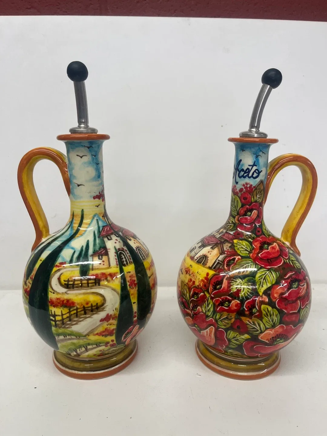 Piccadilly Italian Ceramic Oil/Vinegar Cruets image indicator(7)