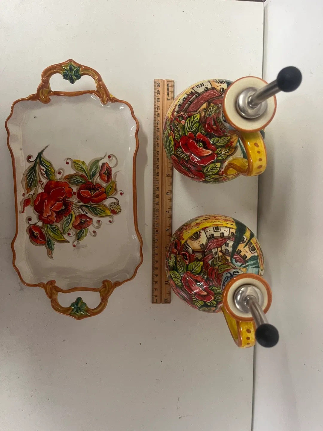 Piccadilly Italian Ceramic Oil/Vinegar Cruets image indicator(8)