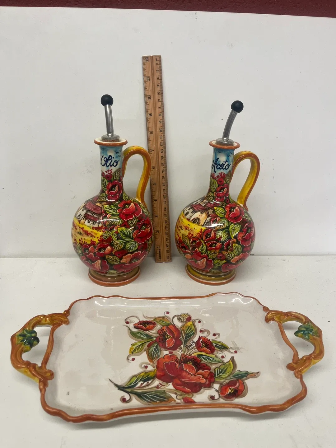 Piccadilly Italian Ceramic Oil/Vinegar Cruets image indicator(10)