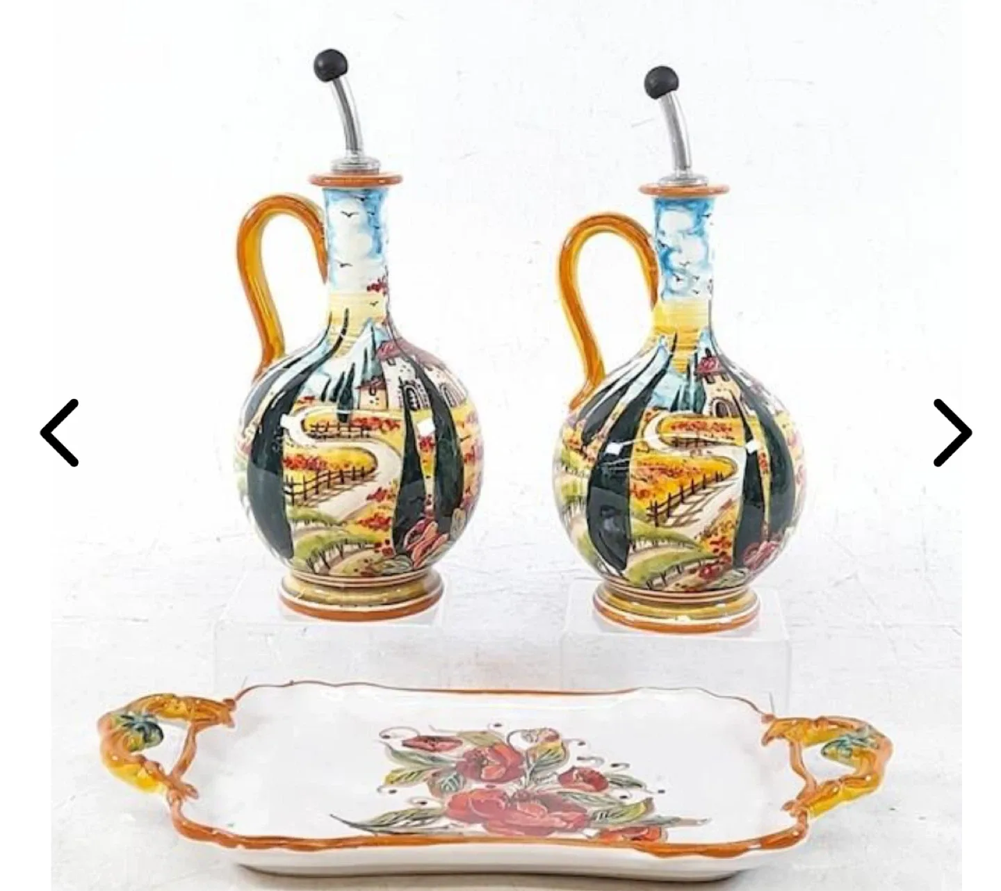 Piccadilly Italian Ceramic Oil/Vinegar Cruets image indicator(2)
