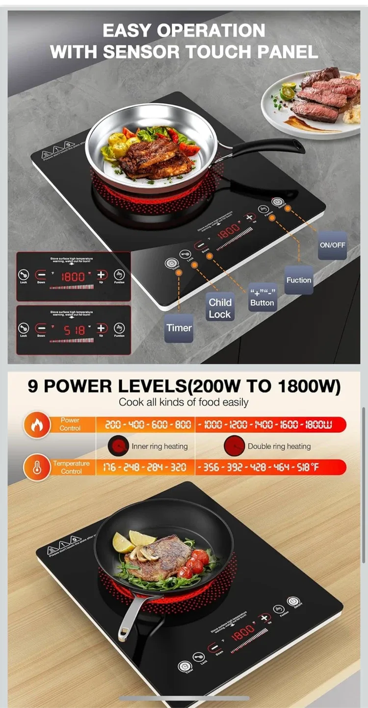 VBGK Portable Electric Cooktop - Single Burner image indicator(4)