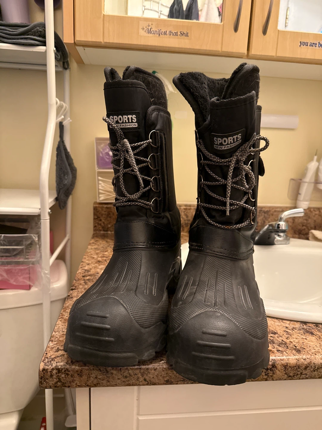 Sports Fashion Black Winter Boots Men’s Size 11 - photo 3