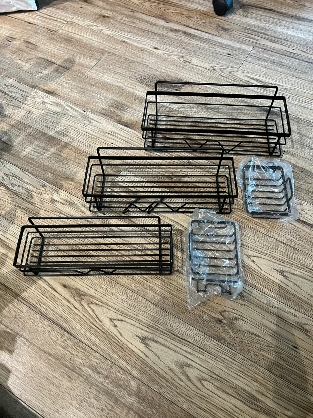 Black Metal Shower Organizers (no adhesive mounts)