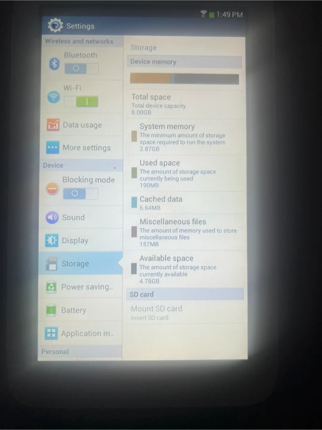 For sale Samsung Galaxy Tab 8 gb and power cord image indicator(5)