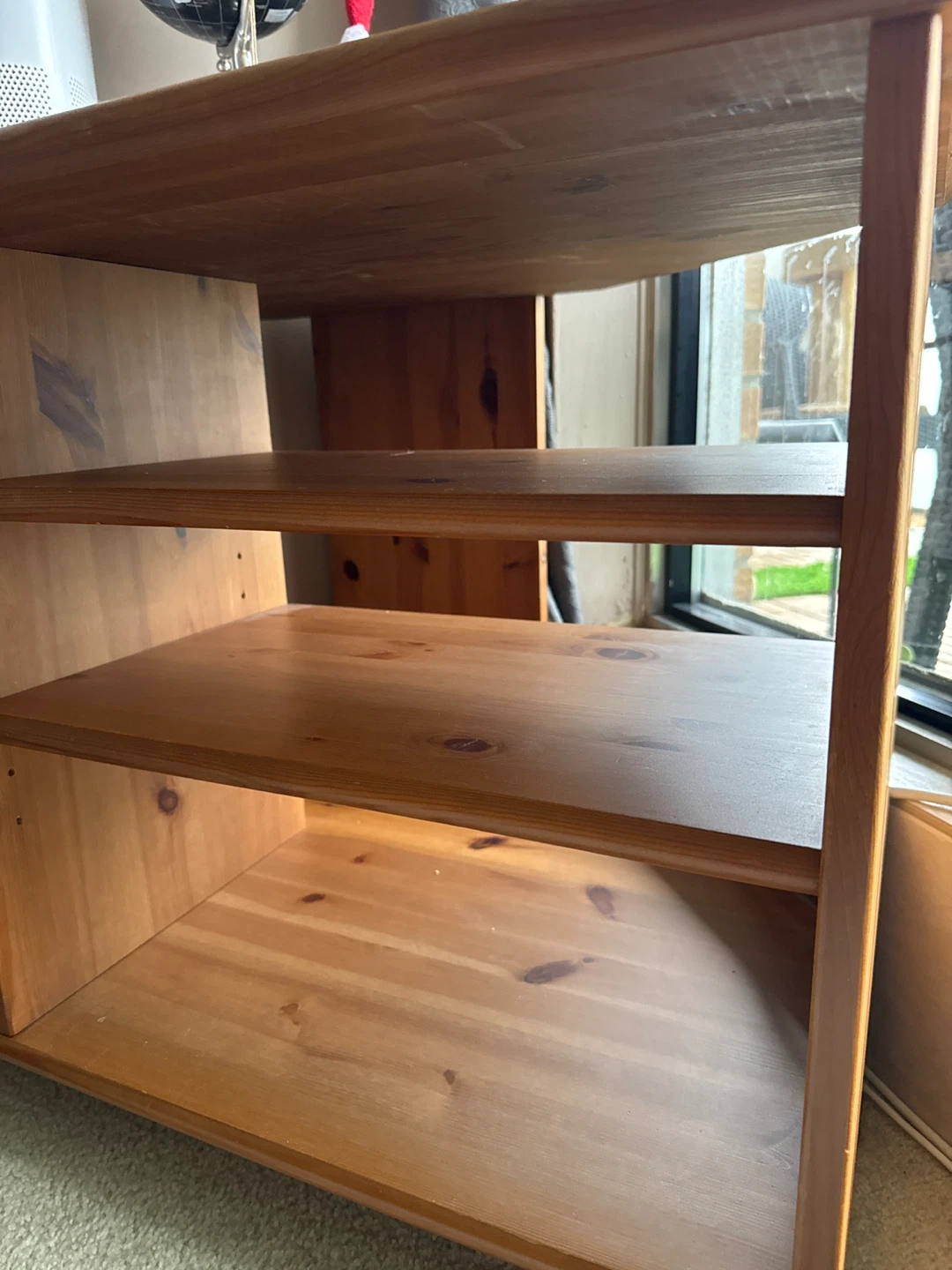 Wooden TV Stand with Shelves - photo 2