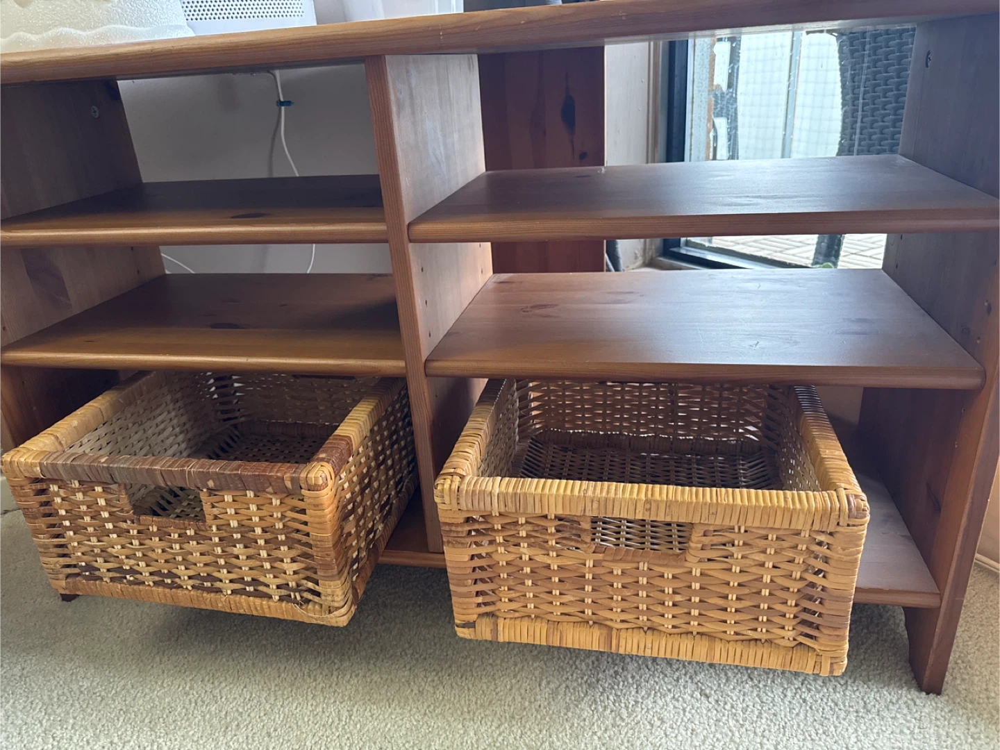 Wooden TV Stand with Shelves - photo 3