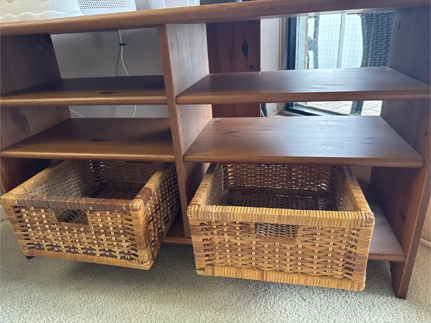 Wooden TV Stand with Shelves image indicator(3)