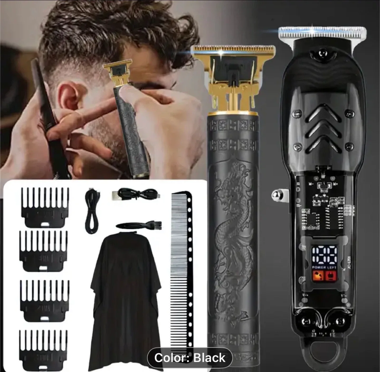 2pcs Cordless Hair Clipper & Beard Trimmer Set image indicator(5)