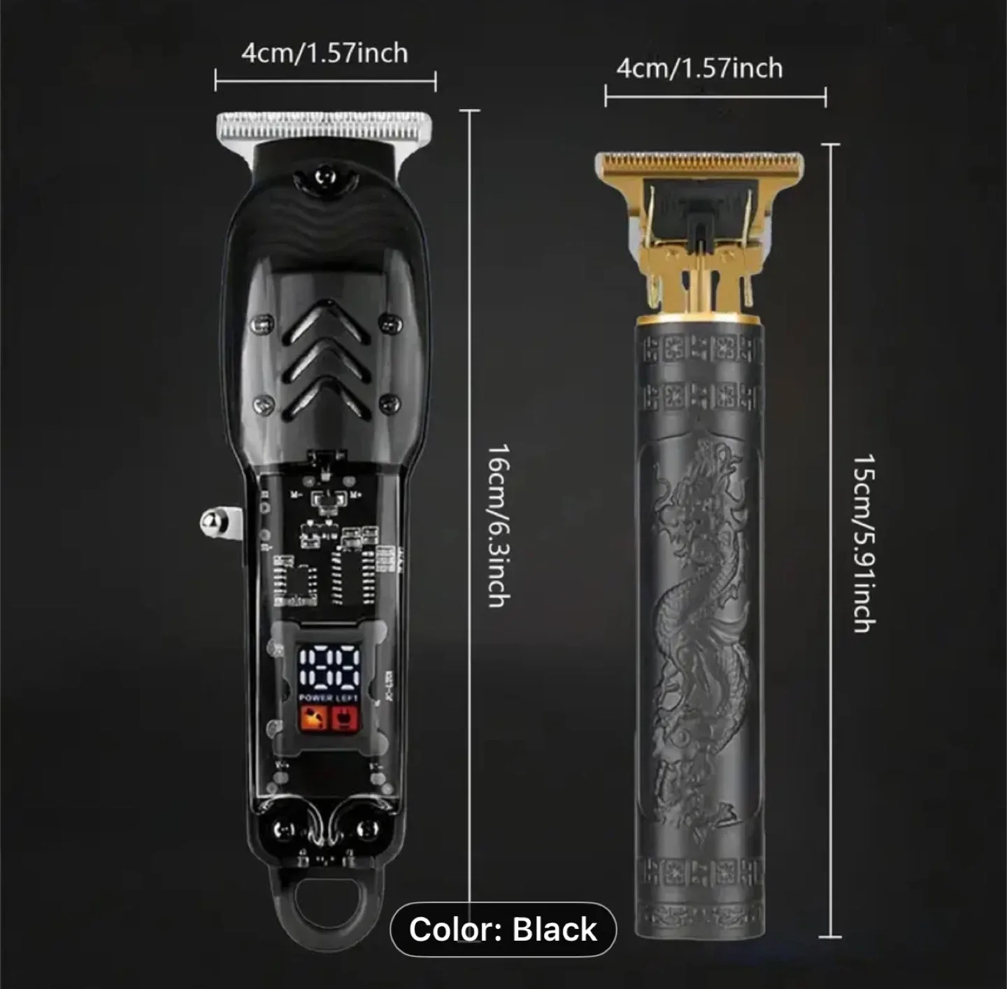 2pcs Cordless Hair Clipper & Beard Trimmer Set