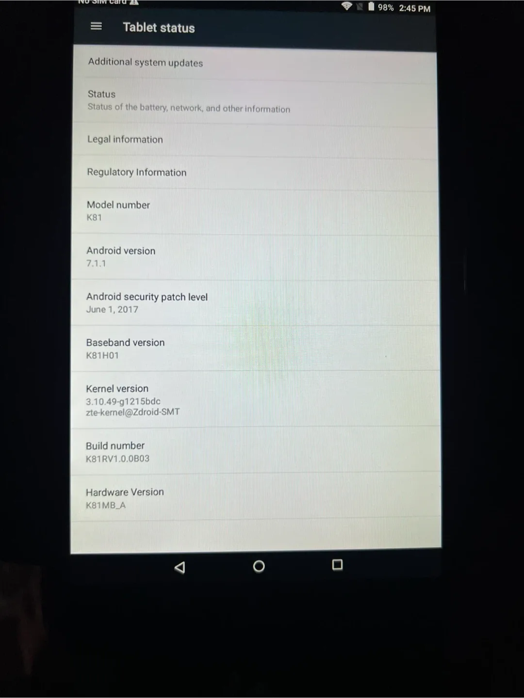 For sale ZTE table 8gb with power cord image indicator(2)