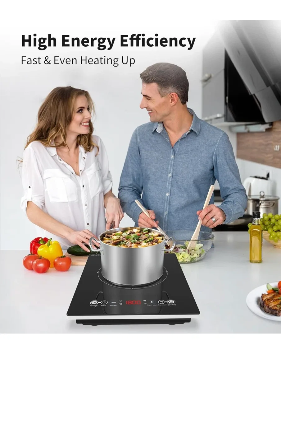 Portable 1800W Induction Cooktop image indicator(2)