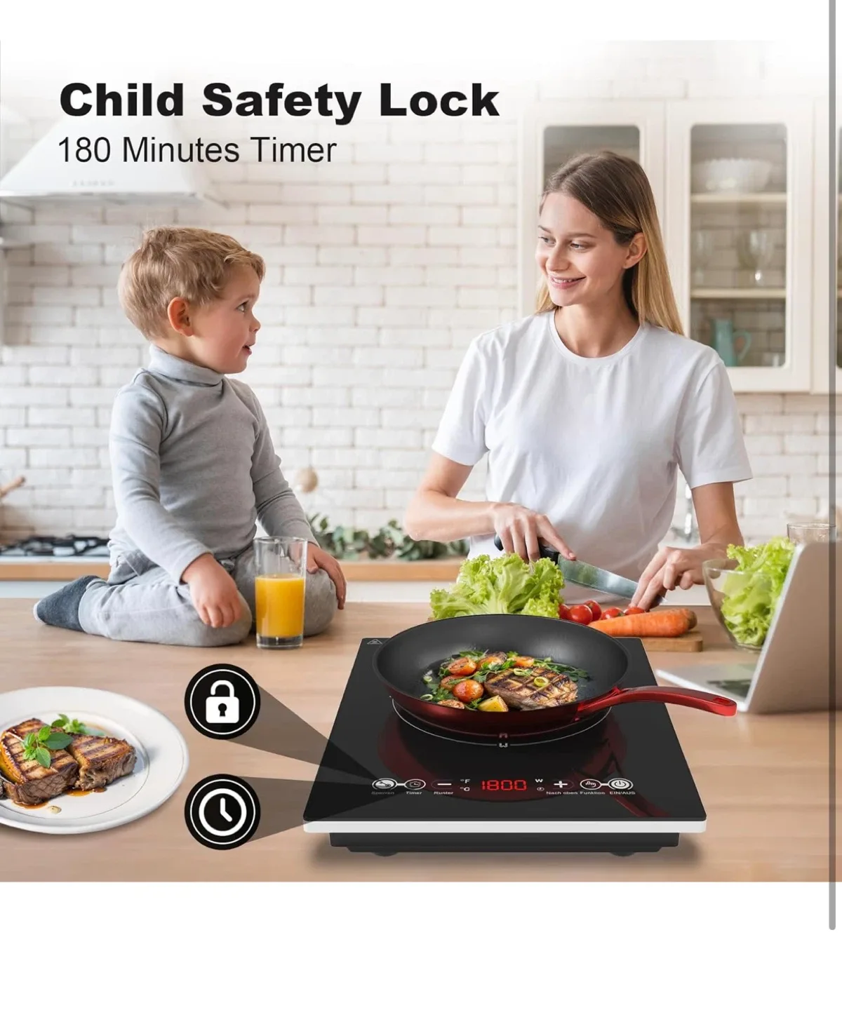 Portable 1800W Induction Cooktop image indicator(7)