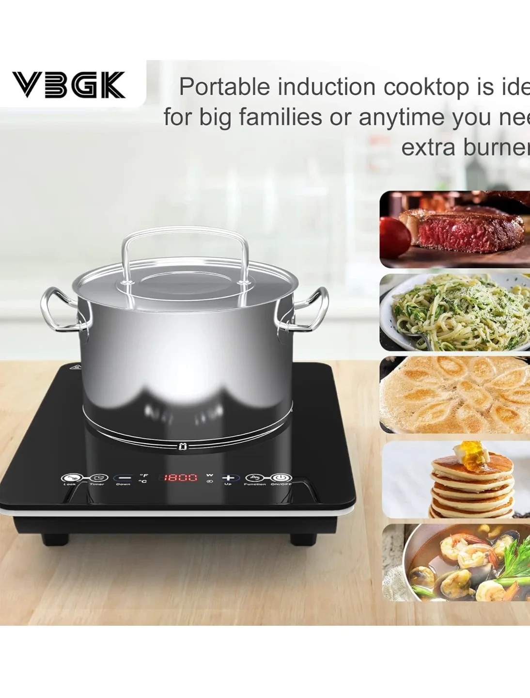 Portable 1800W Induction Cooktop image indicator(9)