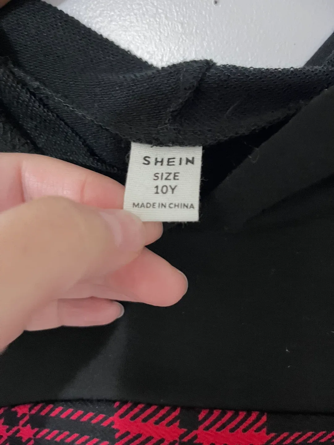 Holiday Girls' Black & Red Plaid Hoodie Dress - Size 10Y image indicator(4)