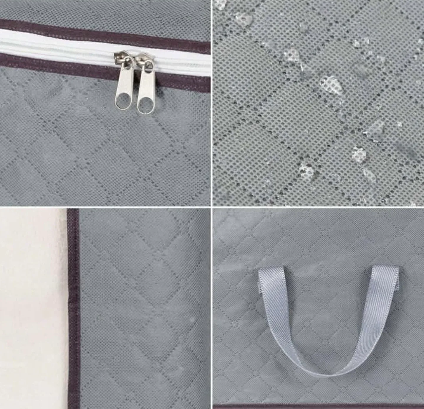 2 new Foldable Clothes Storage Bags - Gray/Brown image indicator(4)