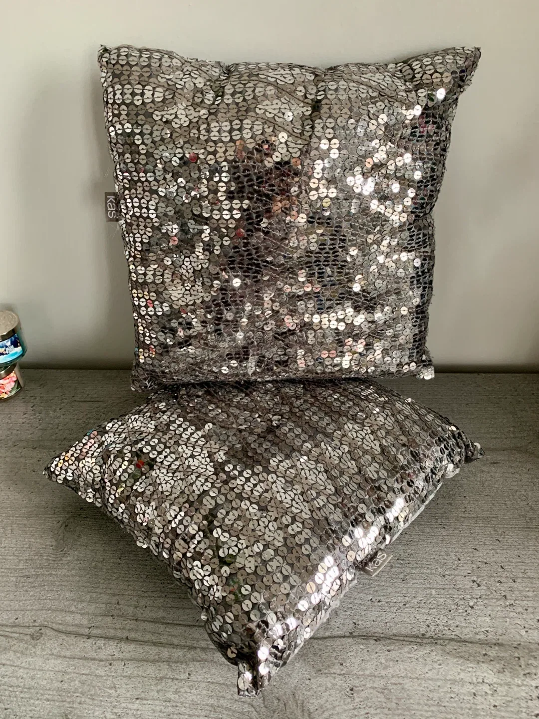 KAS Sequin Decorative Pillows - Set of 2