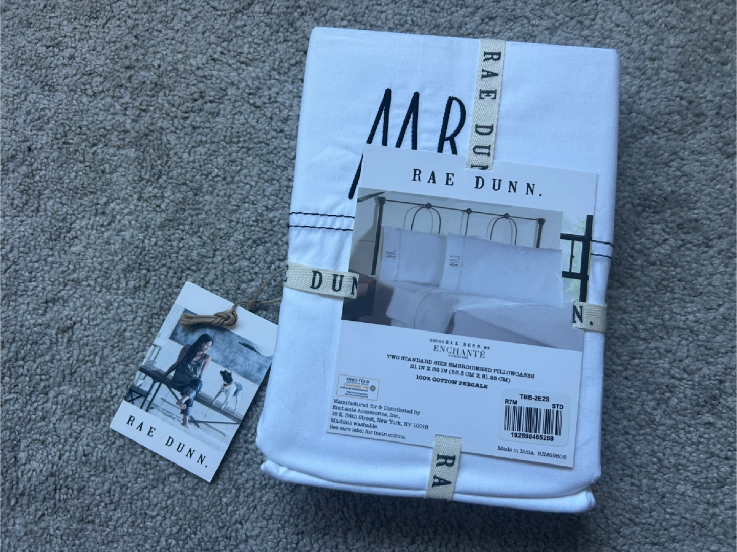 New Rae Dunn Embroidered Pillowcases, Set of 2