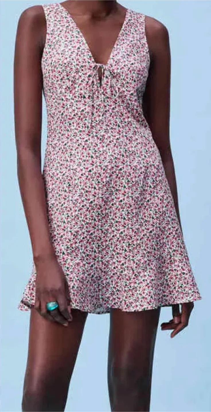 Zara Floral Print Mini Dress size M image indicator(8)