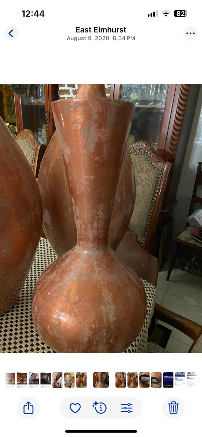 Set of 3 Decorative Copper-Colored Vases - photo 4