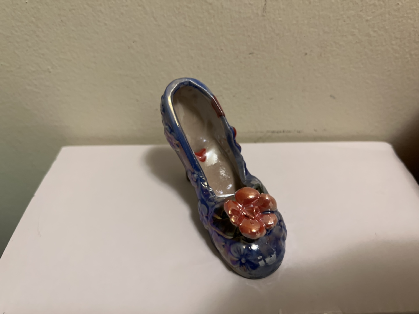 Decorative Ceramic Shoe Figurine-9”