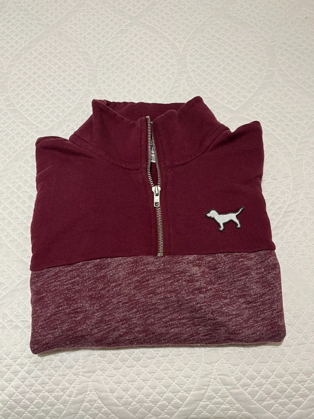Burgundy PINK Half Zip Sweater