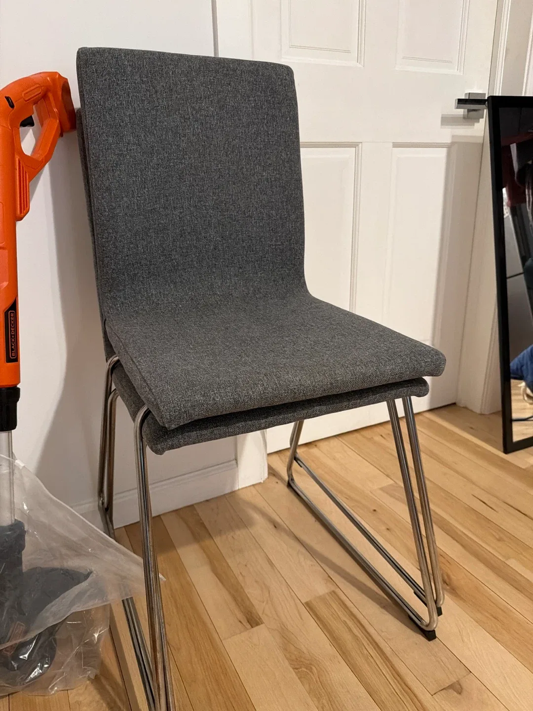2 Gray Upholstered Dining Chair