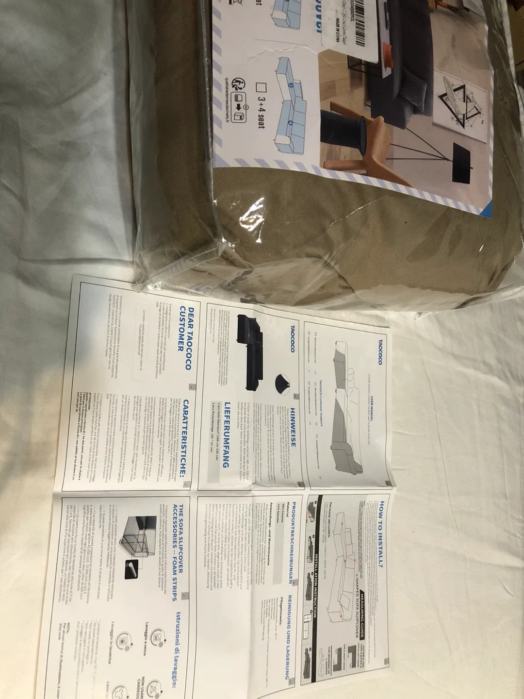 TAOCOCO Sectional Couch Cover - 3+3 Seats - New! image indicator(4)