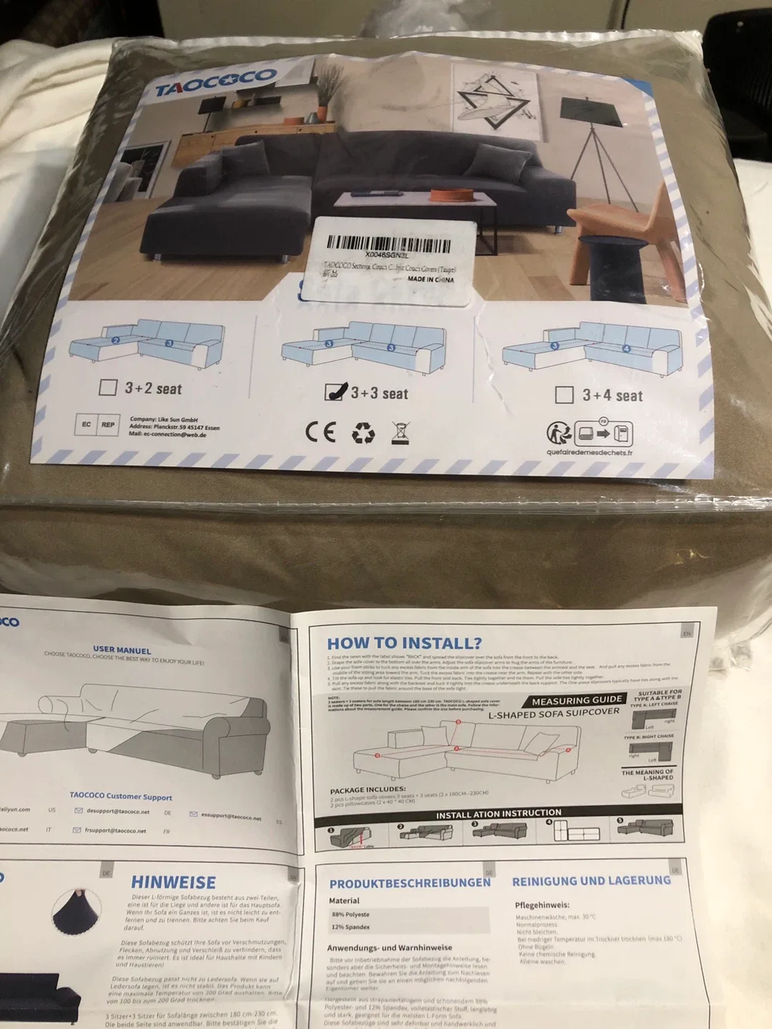 TAOCOCO Sectional Couch Cover - 3+3 Seats - New! image indicator(6)