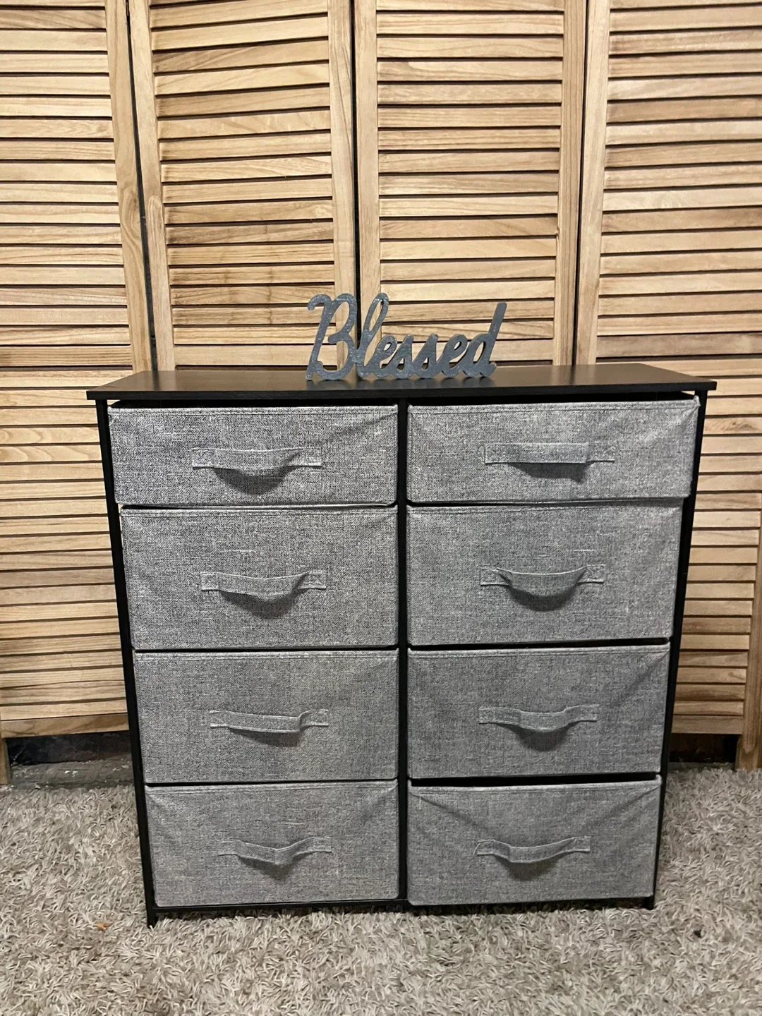 8-Drawer Gray Fabric Dresser