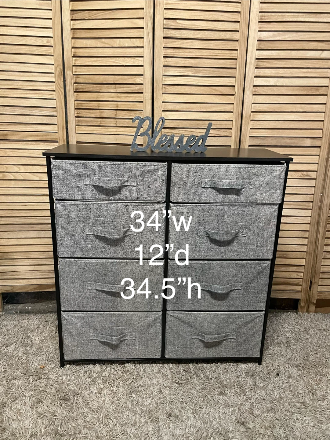 8-Drawer Gray Fabric Dresser - photo 4