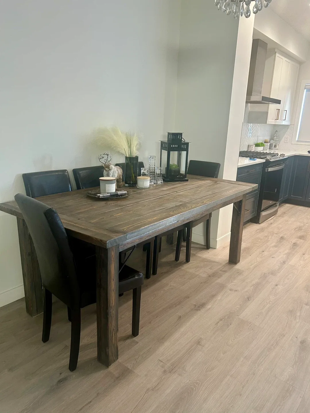 Rustic farmhouse Wooden Dining Table free chairs and delivery image indicator(2)