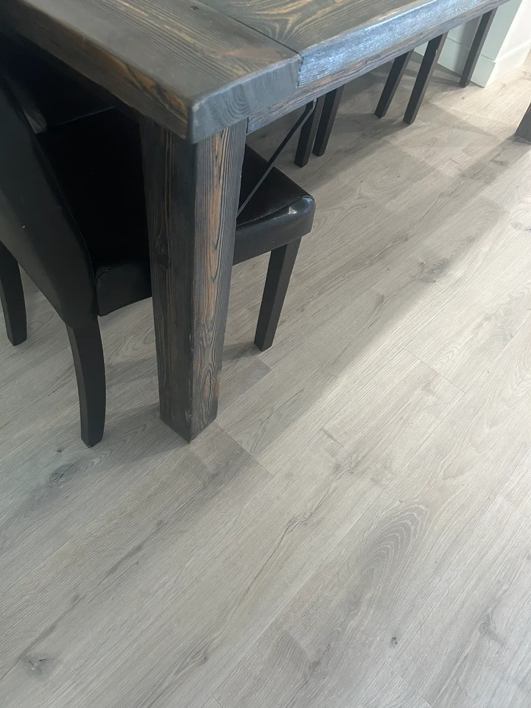 Rustic farmhouse Wooden Dining Table free chairs and delivery image indicator(3)