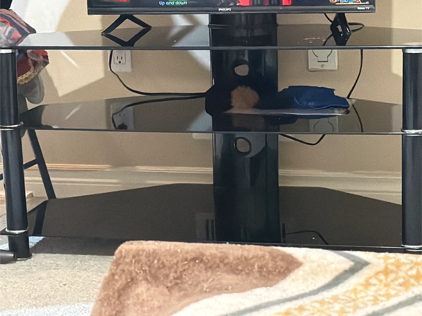 Black Glass TV Stand