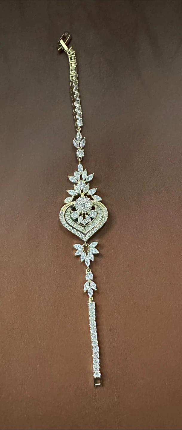 Gold & White CZ  Stone Bracelet- New - $15