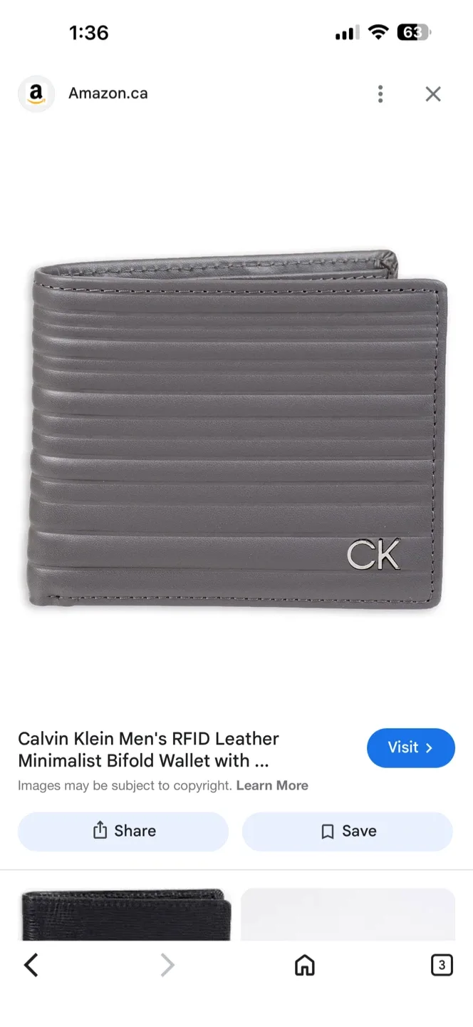 Calvin Klein Men's RFID Leather Minimalist Bifold Wallet