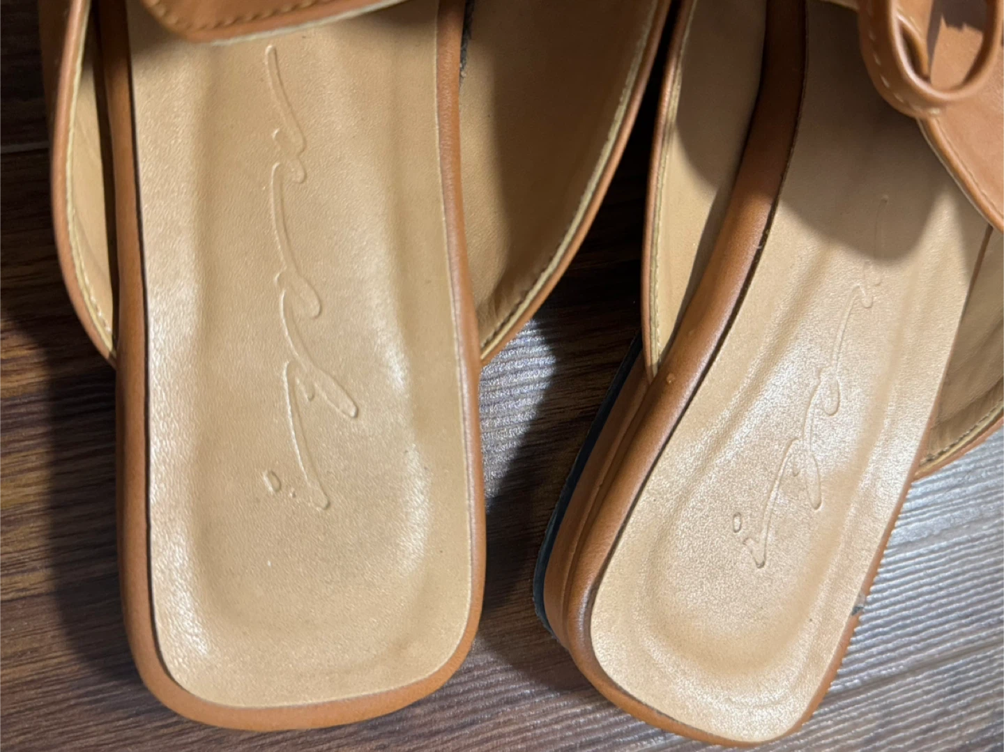 Tan Leather Mules - Size 250 (US 8) - photo 2