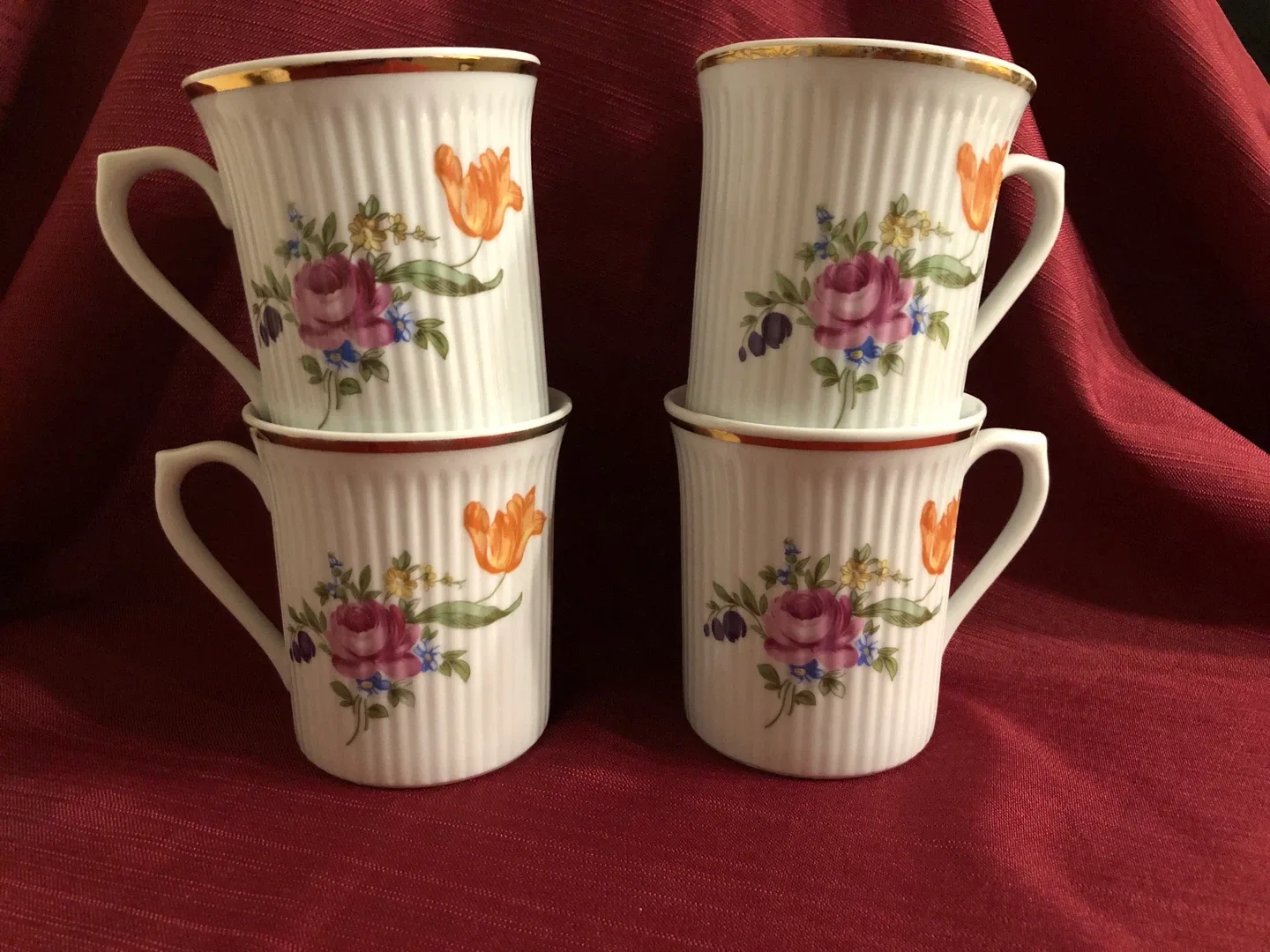 Vintage JL MENAU Floral Tea Cups (Set of 4) image indicator(3)