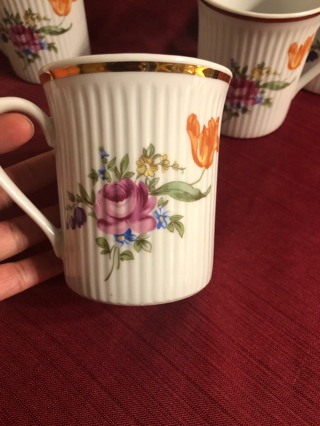 Vintage JL MENAU Floral Tea Cups (Set of 4) image indicator(2)