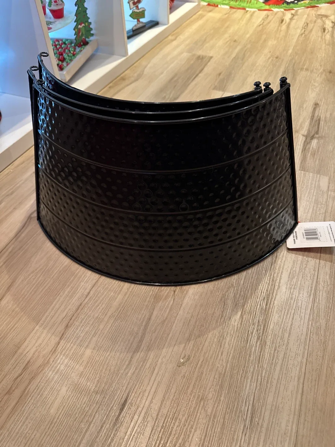 Glitzhome Black Metal Christmas Tree Collar