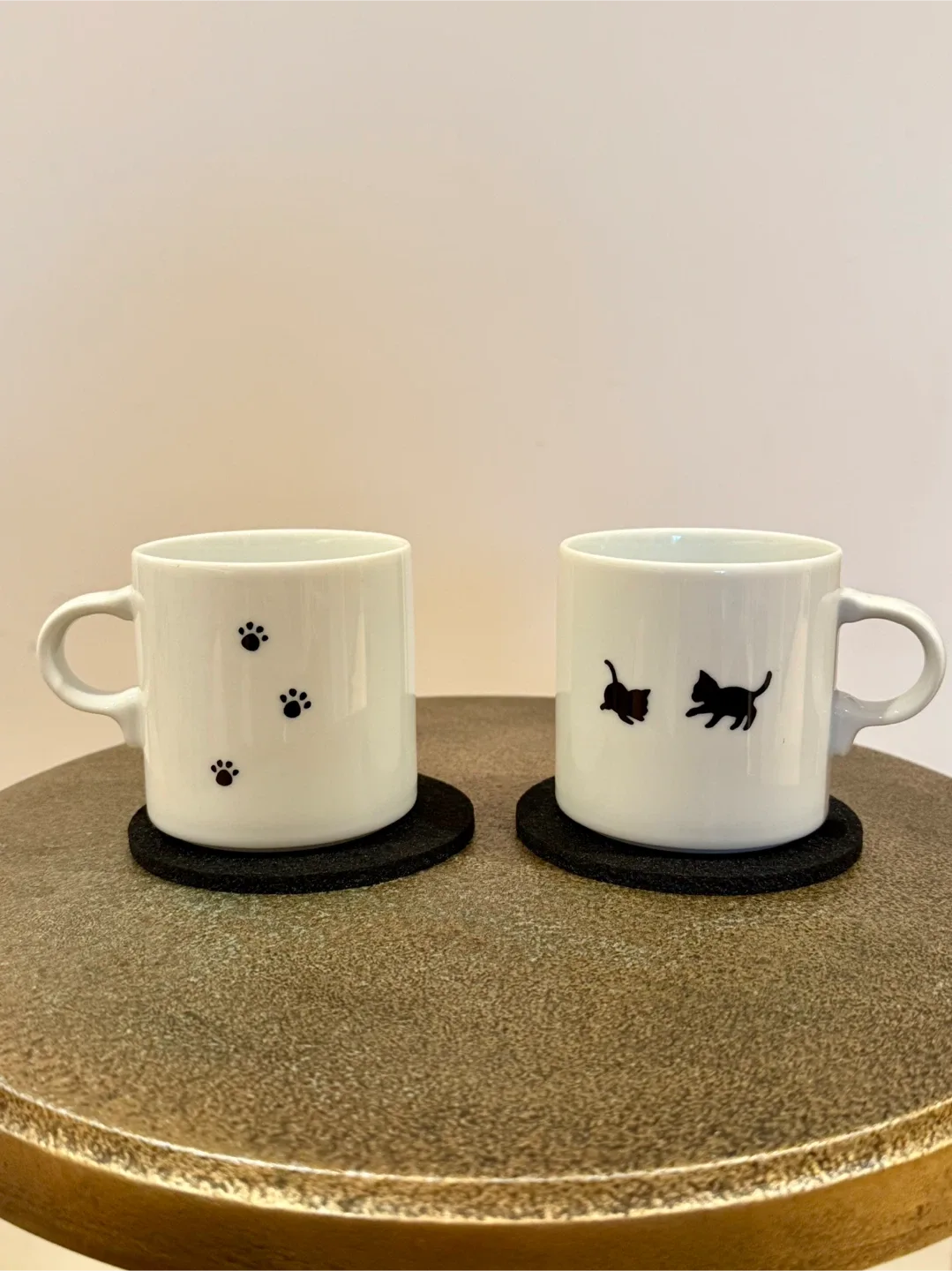 Brand New Japanese Cat Mug Set with Coasters, Made in Japan