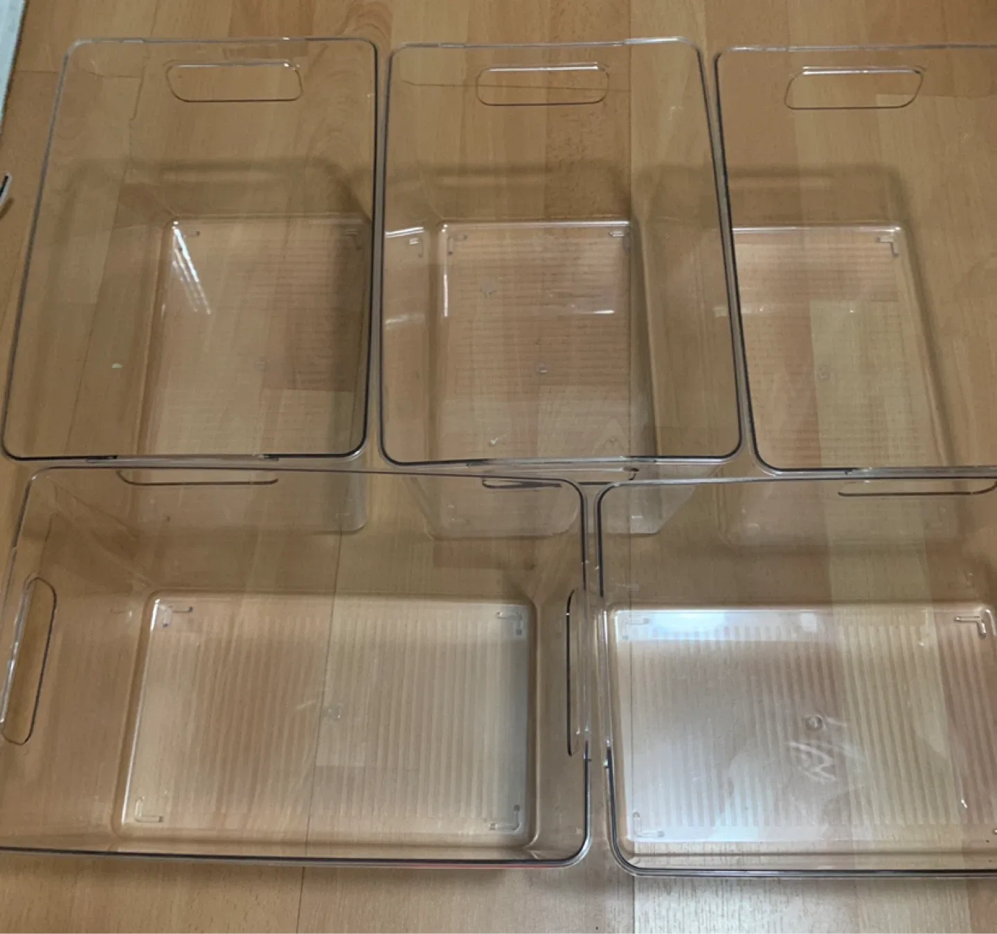 Clear Plastic Storage Bins with Handles ,5 pcs